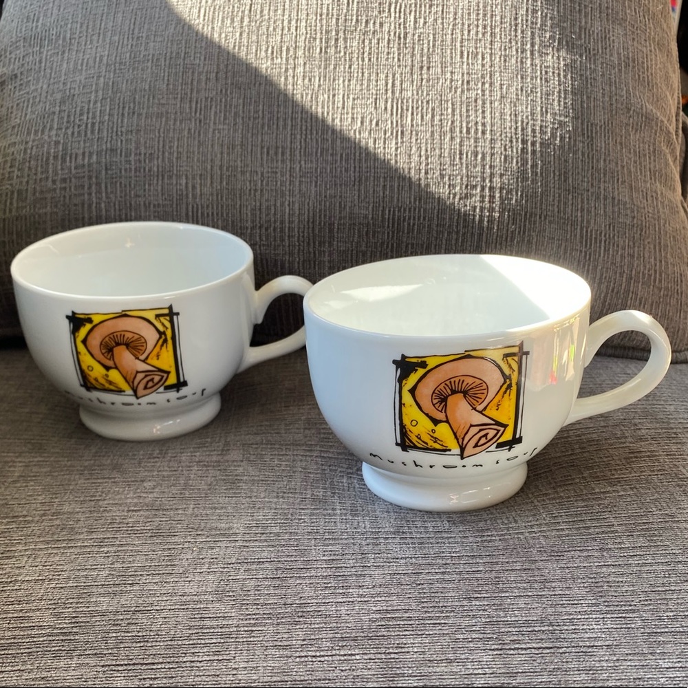 Vtg pair of “mushroom soup” mugs